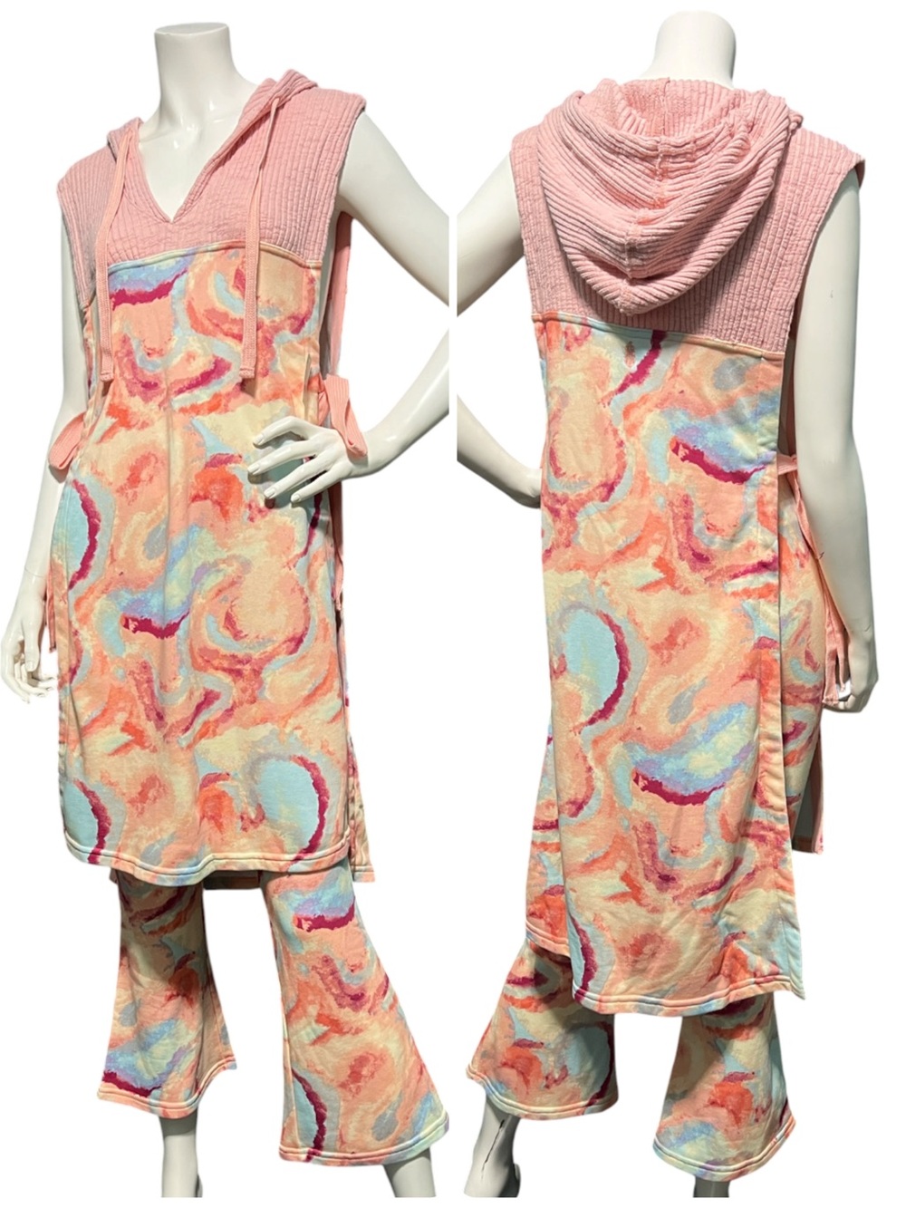 Free People Movement Cotton Blend All That 2 Piece Hooded Pant Set XS NWT